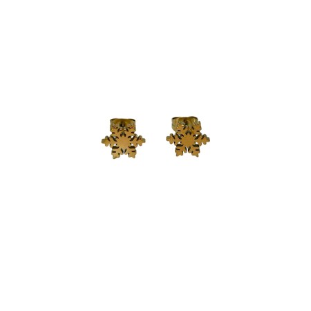 earrings stud steel gold snow